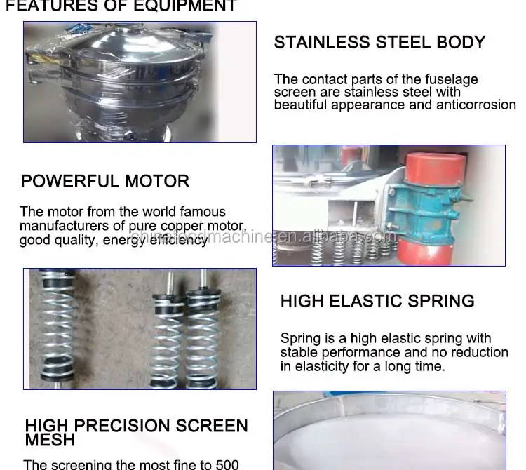 Stainless Steel Flour Sieve Machine Food Industry Vibrating Screen Sand Sieving Machine details