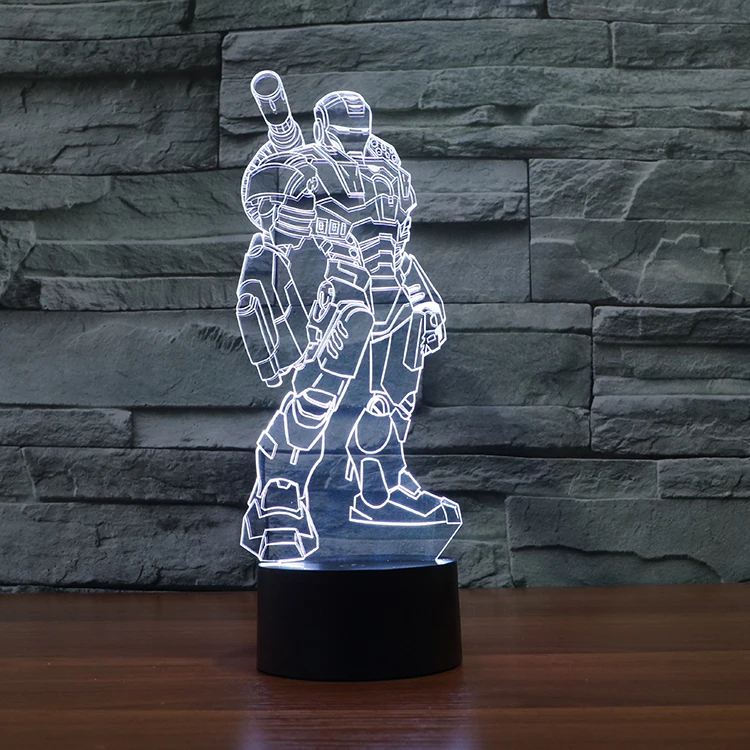 3D Optical Illusion Desk Lamp in Multiple Characters Multiple Lights Nightlight 