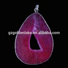 Agate Pendant Natural Stone Grey Color Geode Agate Slice Druzy Pendant Fancy