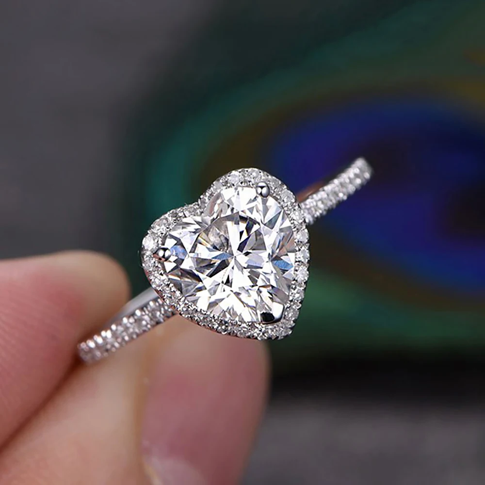 Designer Wedding Engagement Ring 18K White Gold Plated CZ Cubic Zirconia 