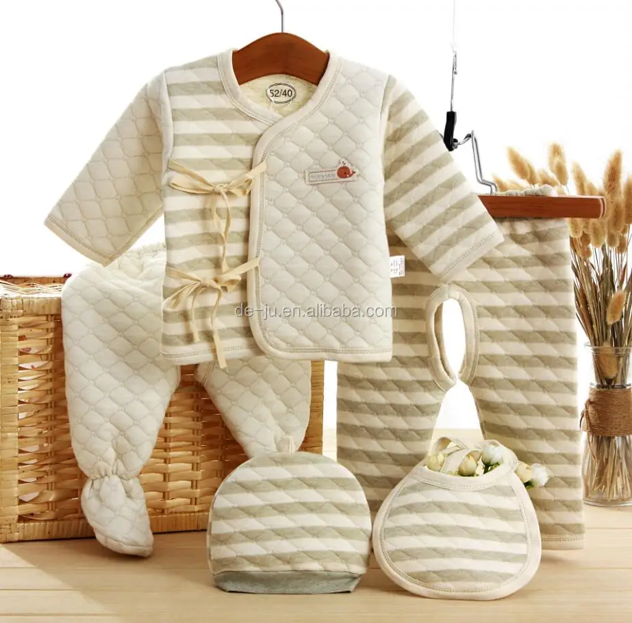 5 pcs, /%100 cotton Personalized babysuit set
