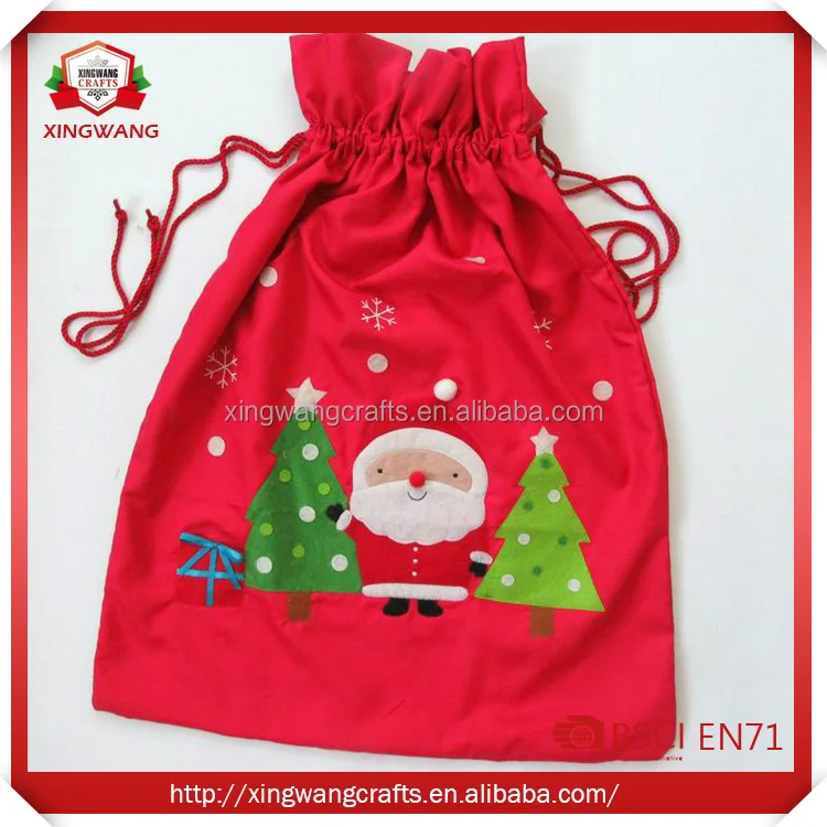 hot selling high quality designs personalized santa claus sack