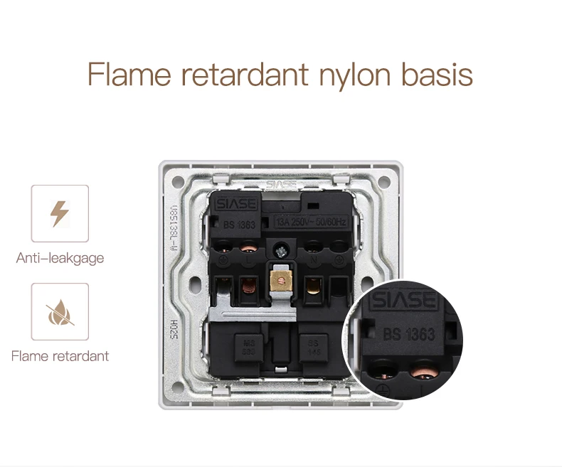 IEC BS AC power 10A 3 gang electric switches for home