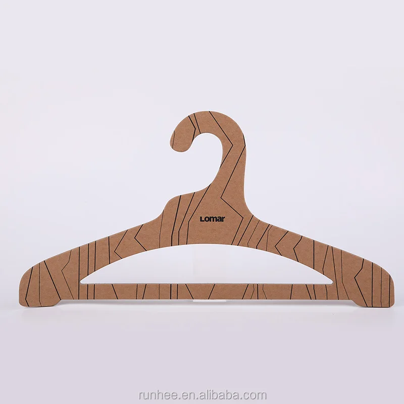 Custom Cardboard Clothes Hanger Recyclable Eco Friendly Kraft Paper Hanger For Adult