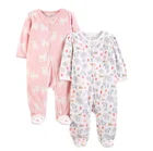 Baby Organic Cotton Baby Boy Long Sleeve Boutique Pajamas Rompers Custom