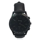 Leather Wrist Watch 3atm Waterproof Polished And Black Plating Alloy Case Leather Wrist Watch Man