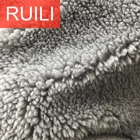 cheap solid gray color polyester sherpa fleece fur fabric