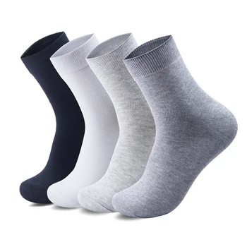 Hot sale Asian fashionable OEM custom in stock men business 100% cotton socks