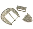 Western Belt Belt Belt Buckle 2017 40mm 3 Piece Sliver Western Double Color Belt Buckle