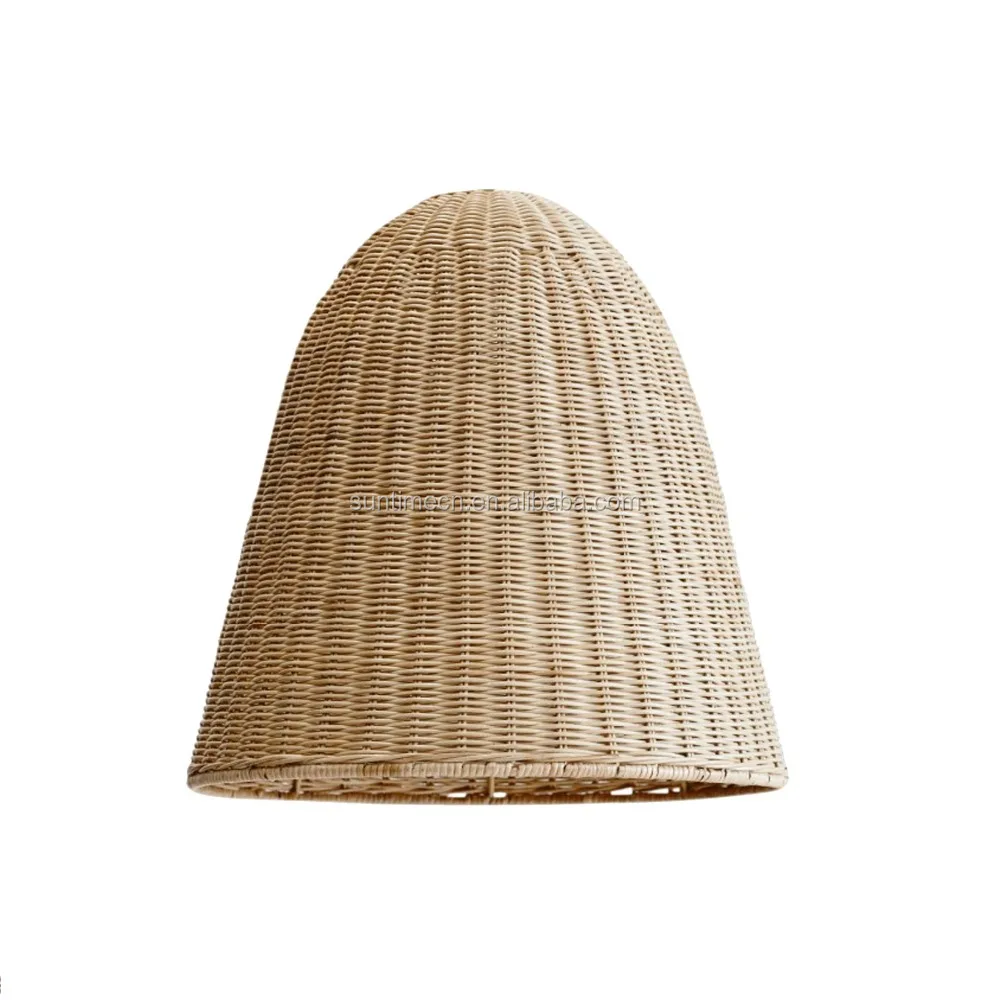 Woven Wicker Basket Lamp Handmade 