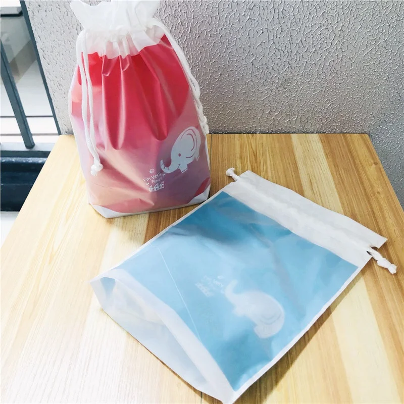 customized logo washing double frosted drawstring bag for clothing gift candy packaging bag