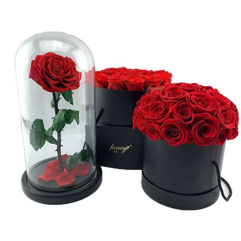 Forever Eternal Preserved Real Single Rose in Glass Bowl 