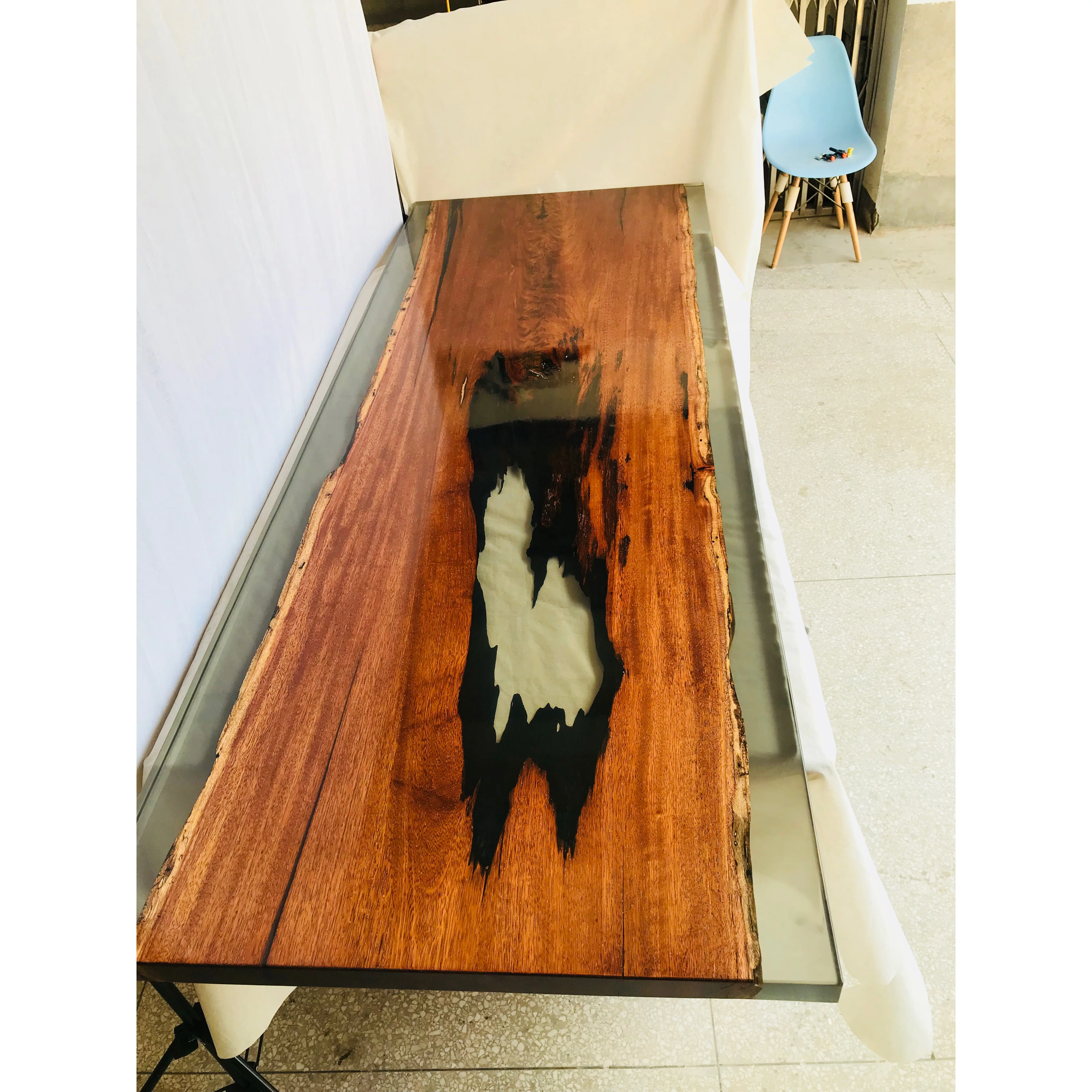 Clear Wood River Table Slab Transparent 