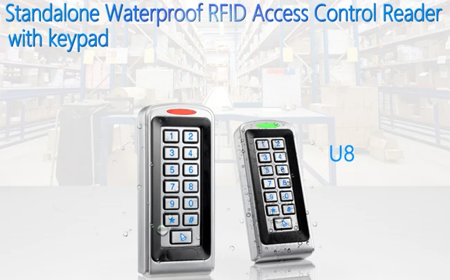 مضاد للماء في الهواء الطلق IP68 ومضاد للتخريب قارئ تحكم وصول بطاقة RFID مع غطاء معدني 0