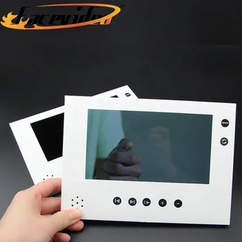 Shenzhen manufacturer design white 10.1 inch lcd display video brochure card monitor usb media player for advertising