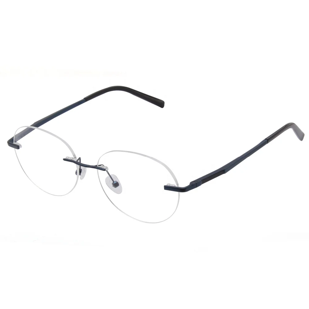 oval rimless eyeglass frames