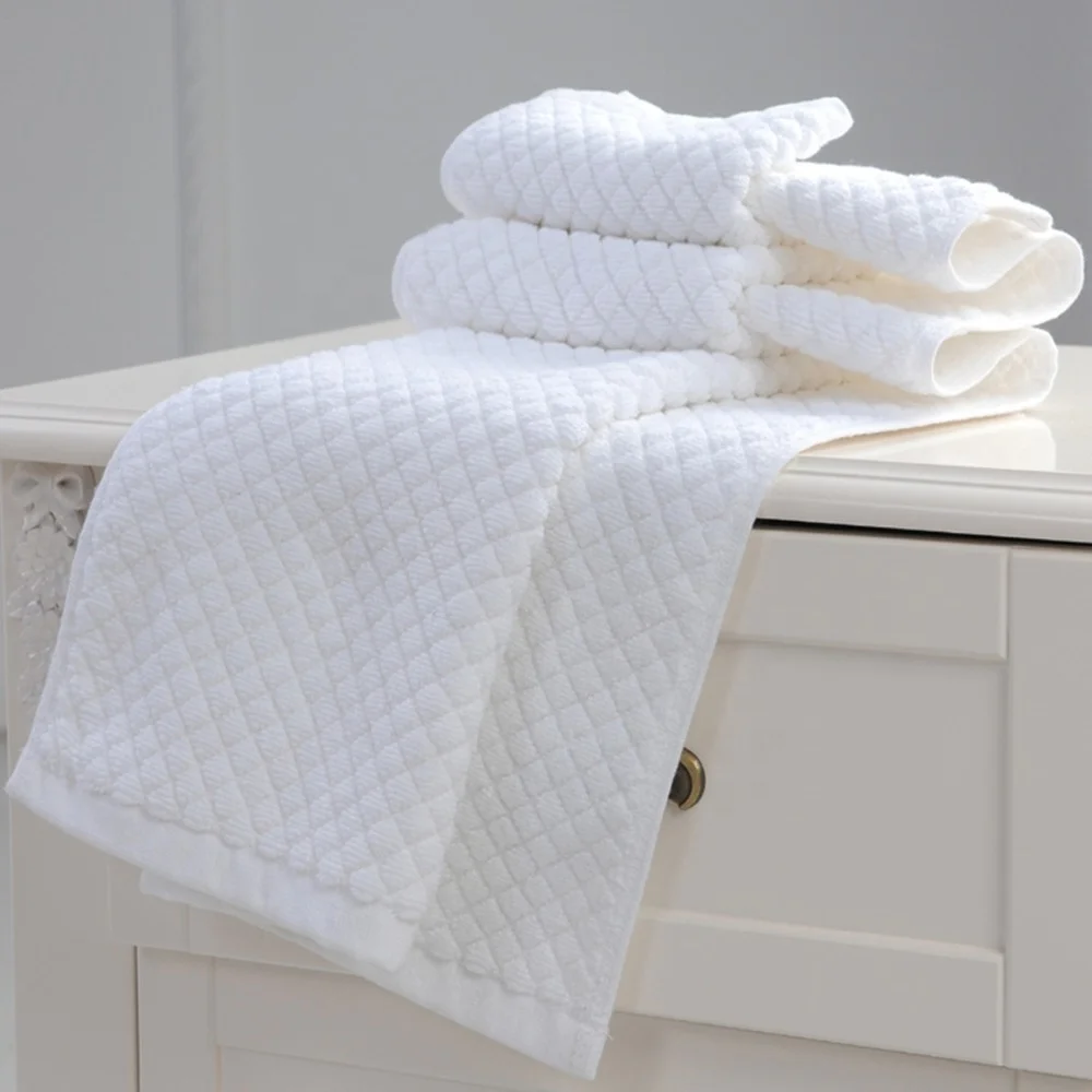 Custom thick hotel bath mat embossed jacquard logo cotton bath floor mat towel