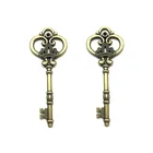 Alloy Charm High Quality Zinc Alloy Die Cast Type And Hollow Style Custom Various Vintage Bronze Key Shape Metal Charm