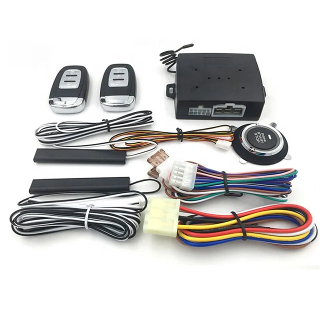 Autos Car Alarm System Passive Keyless Entry Engine Ignition Push Button Remote 