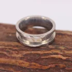 Wedding POYA Jewelry 8mm Blank Damascus Steel Ring For Inlay High Polished Unisex Wedding Band