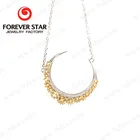 Blue Topaz Silver Jewelry Topazsilver Hot Sale Crescent Moon Necklace With Blue Topaz Gemstone Silver Jewelry