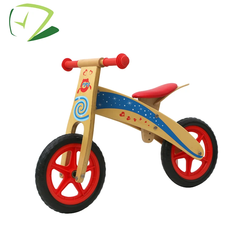 Pedal Wooden Kids Bike Balance Bicycle 