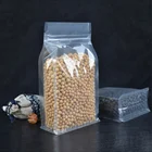 Side Gusset Pouch Flat Bottom Stand Up Pouches 250g 500g Custom Plastic Stand Up Foil Zipper Bag Clear Side Gusset Bags Square Block Flat Bottom Ziplock Packaging Pouch