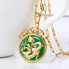 Jade Pendant Jade Stone Pendant Necklace XL4051 Xuping Stone Jewelry Women Malay Jade Dragon Pendant Necklace