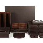 Pen Pencil Holder Pen Pencil Holder Office Desk Accessories Brown Multifunctional Leather Pen Pencil Holder