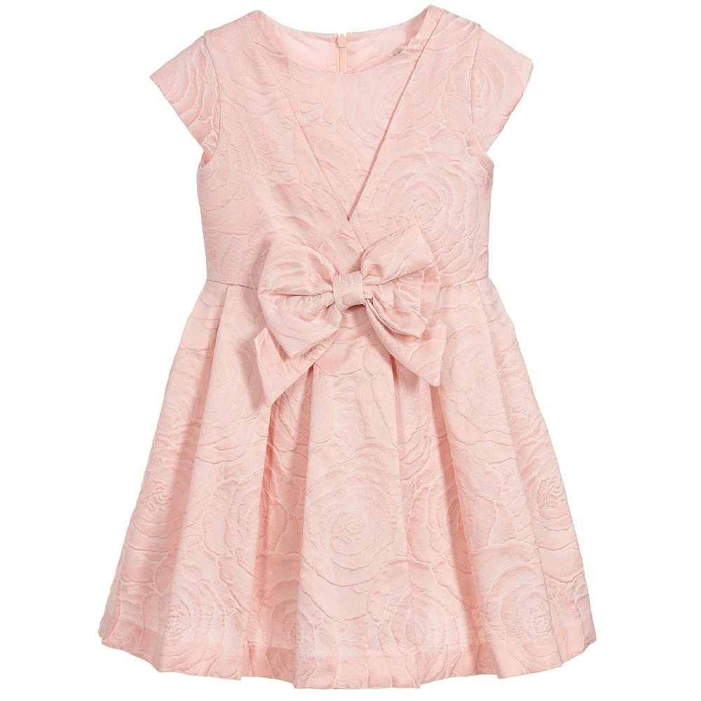 2023 Sleeveless Summer Kids Luxury Clothing Girl's Clothing O-Neck Collar Bow Summer Party Dress For Girl