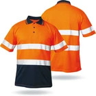 Work Wear Reflective Safety Workwear Safety Reflective Working T-shirt Work Wear For Men Fluorescent Polo Workwear