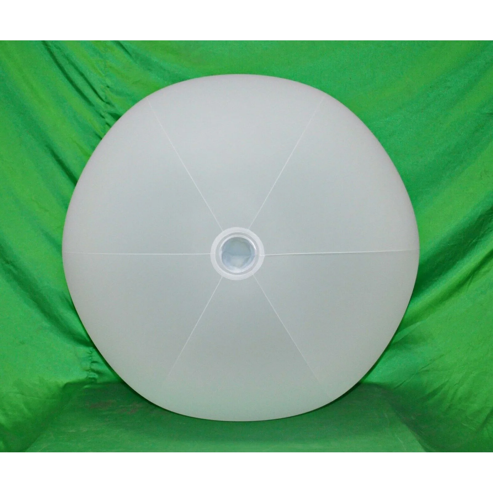 48" Inflatable OPAQUE WHITE Glow Stick-Sprinkler Beach Ball w/ CLEAR FROST TUBE 