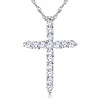 Zirconia Cubic Zirconia Necklace RINNTIN ON56 2020 Fashion Men Women Accessories Jewelry Wholesale Bling Cubic Zirconia Pendant Cross Diamond Necklaces