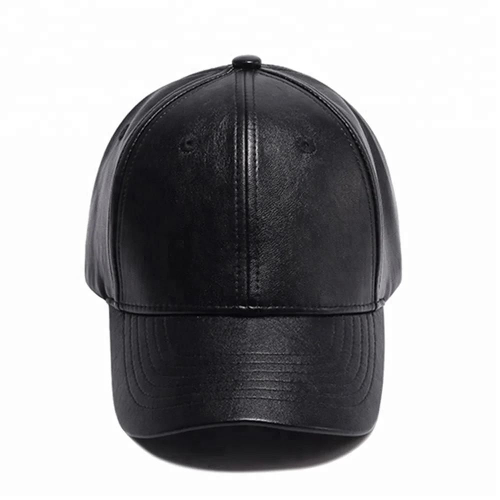 black leather dad hat