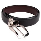Leather Belt Formal Style Brown Black Reversible Buckle Men Genuine Leather Belt