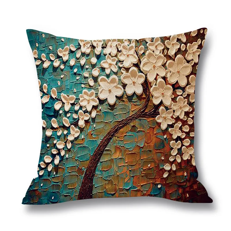 Fheaven Tree Flower Throw Pillow Case Cushion Cover Home Sofa Decorative 