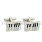 Cufflink Manufacturer Wholesale Popular Mosaic Piano Brass Silver Color Cufflinks
