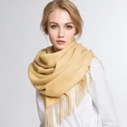 Scarf Colorful Scarf 100% Mongolian Solid Color Luxury Women Winter Cashmere Scarf