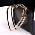 Gold Hoop 6cm New Design Gold Silver Tone Spring Loaded Hoop Earrings Cheap Wholesale Bulk Heart Shape Alloy Hoop Earrings