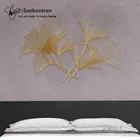 Metal Leaf Metal Wall Art Metal World Sankontran Handmade Gold Metal Wall Art Gingko Leaf For Home Decoration