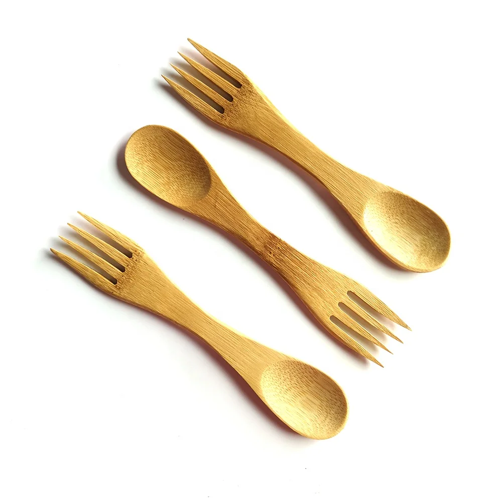 Simple Style Mini Bamboo Spork Reusable Spoon And Fork Buy Bamboo Spoons Forks Combo Outdoor Utensil Reusable Camping Spoon Fork Product On Alibaba Com