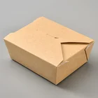 White Clay Coating Inside Kraft Outside Paper Lunch Food Takeaway Container