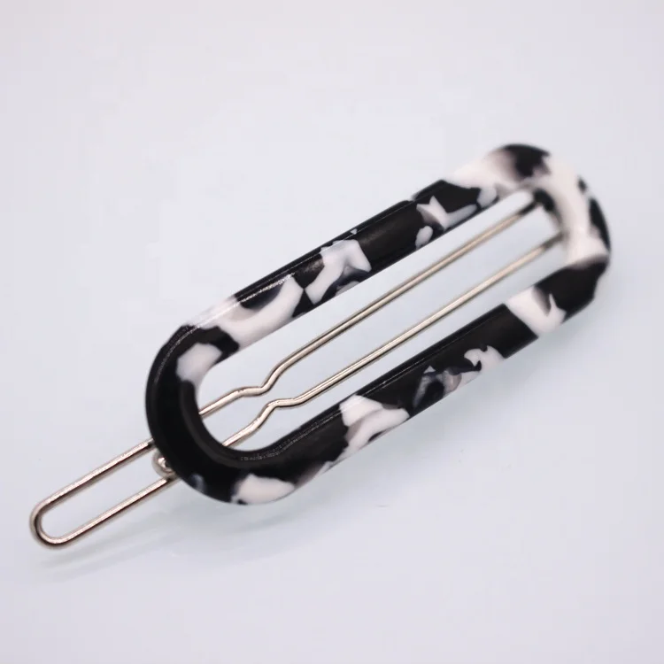 Simple tortoiseshell color curved hair pin Red openwork side clip  for girl hair pin