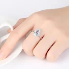 CZCITY New Luxury Single Waterdrop Shaped CZ Crystal Stone 925 Silver Wedding Ring Design