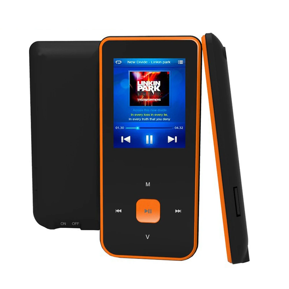 Reproductor de MP3 2.4 3D Curva Pantalla 8GB Bluetooth 4.2 FM Radio Reproductor de Video Botón Táctil Altavoz de Música Grabarora de Voz Soporte hasta 128GB 