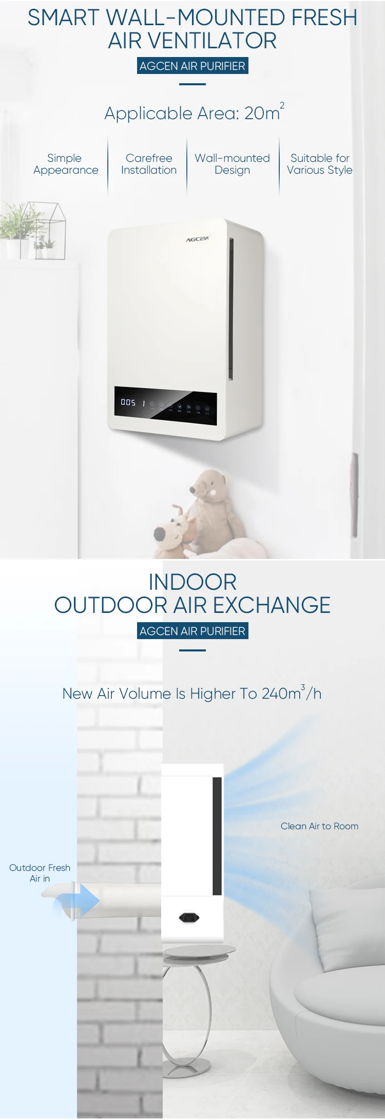 Air Purifier, Wall, H13 - detail 4