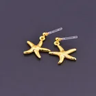 Earrings Pearl Earrings Non Piercing Golden Metal Starfish Earrings With Pearl