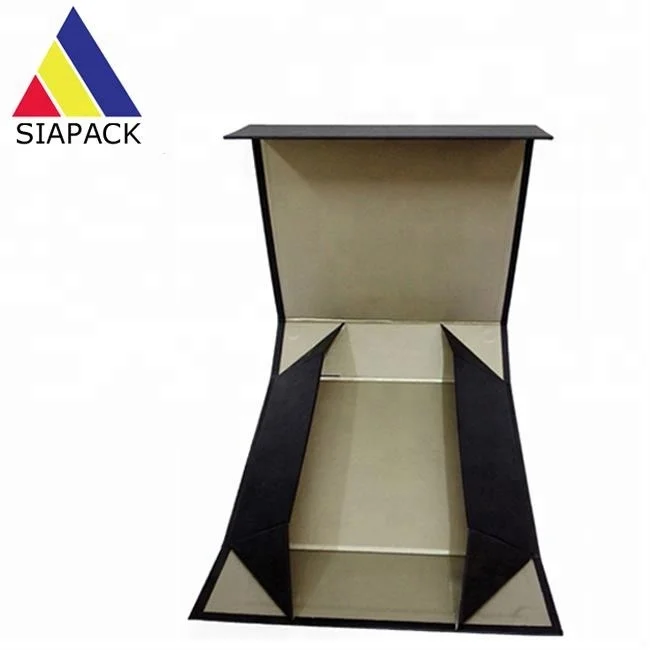 matt black cardboard foldable magnetic customised gift box
