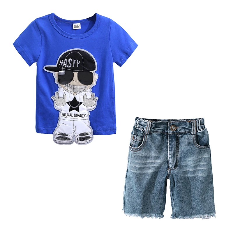 Cartoon Short Sleeve Shirt + Jeans 