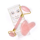 Massage Roller Rose Quartz Jade Stone Beauty Roller Facial Massage Jade Roller